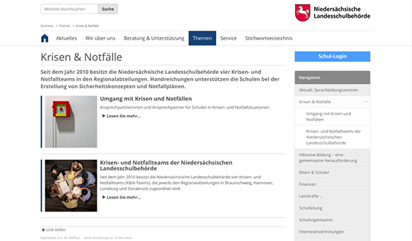 Website-Abbildung zu Krisen und Notfälle